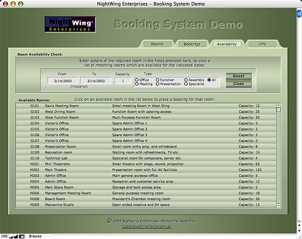 Booking System Demo