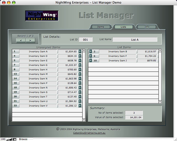List Manager Demo