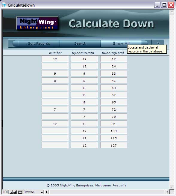 Carry/Calculate Down Demo