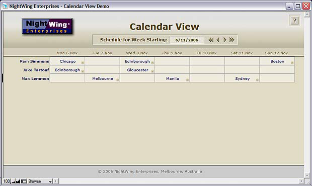 Calendar Viewer Technique for FileMaker Pro