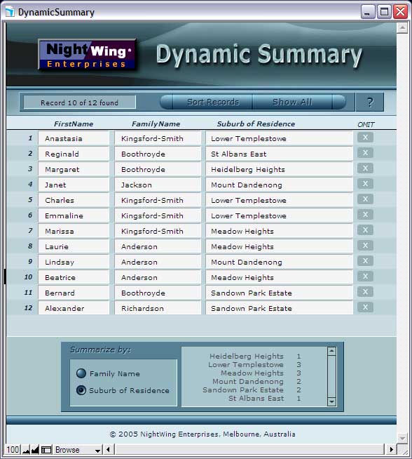 Dynamic Summary Demo