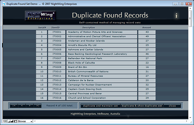 Duplicate Found Set demo for FileMaker Pro
