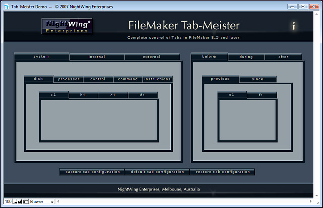 Tab-Meister demo for FileMaker Pro
