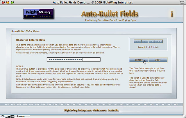 Auto-Bullet Fields demo for FileMaker Pro